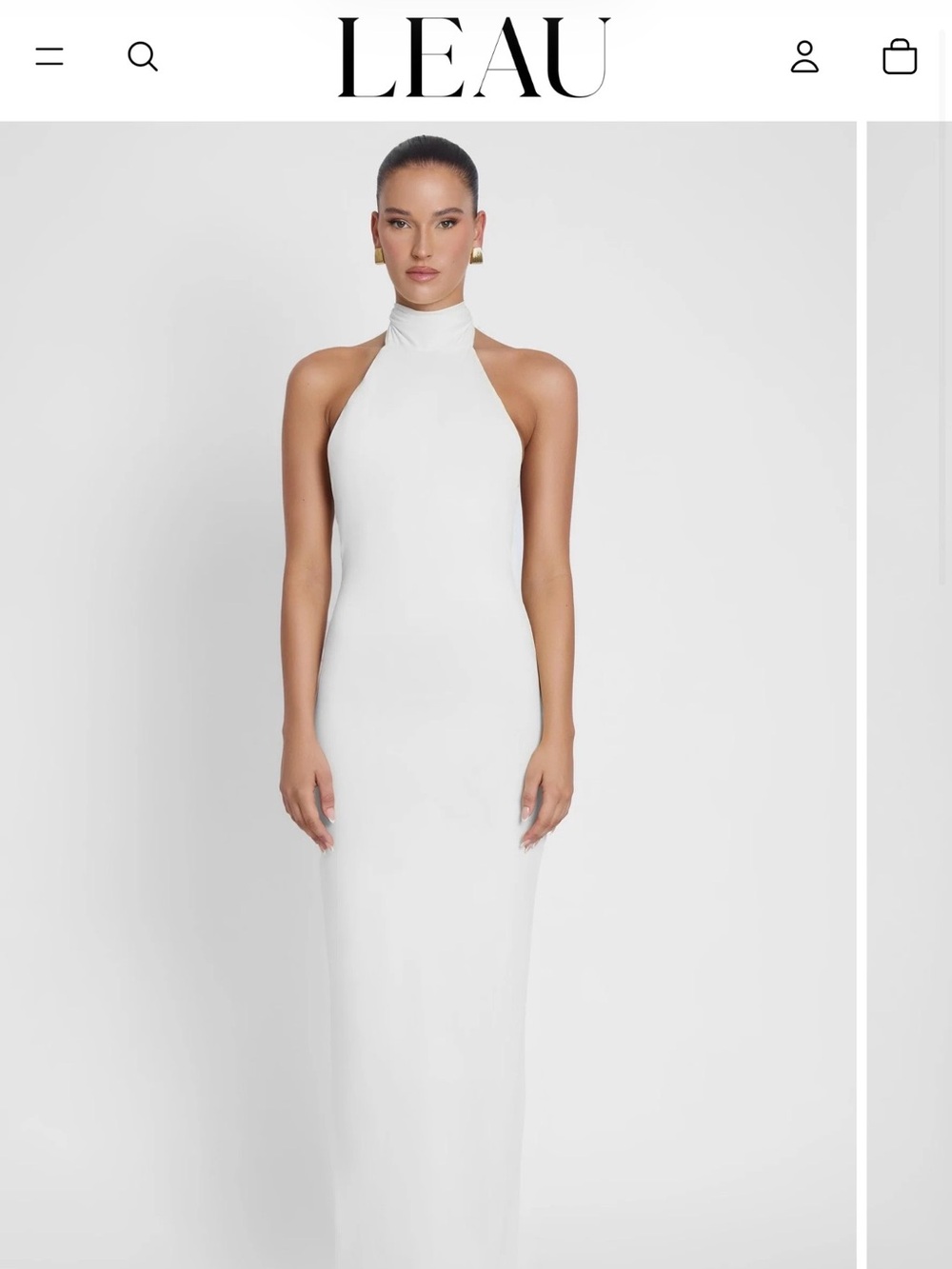 LEAU Alaia White Drape Maxi Dress NWT | Size Small
